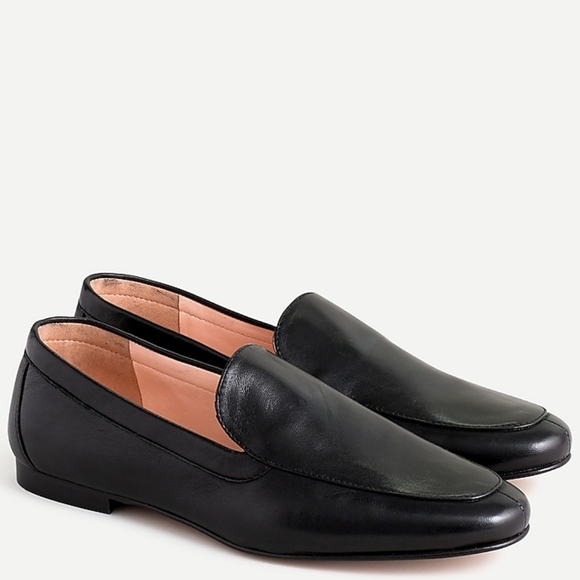 J. Crew Cecile black leather smoking slippers 8.5 NEW - Picture 1 of 6